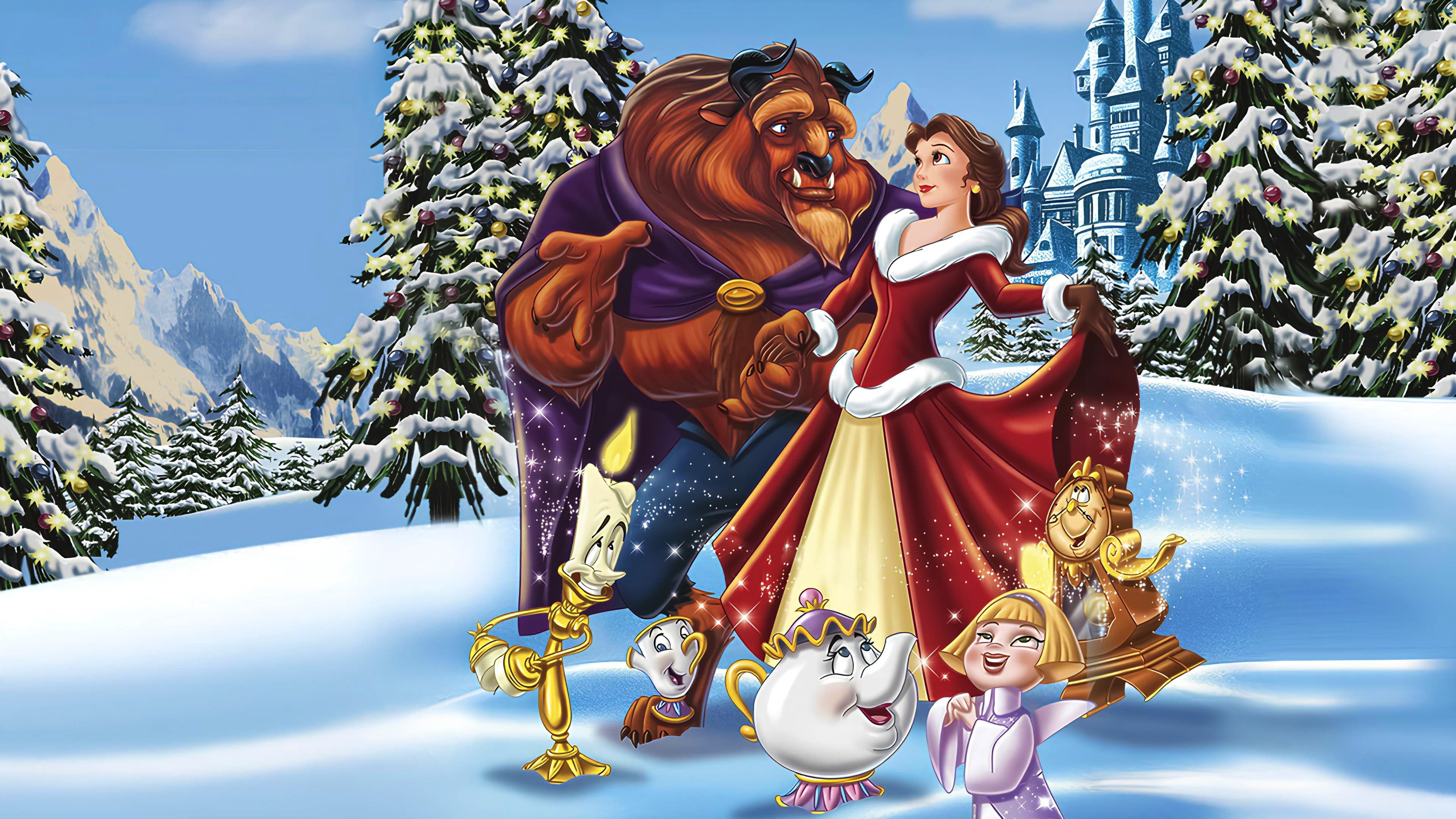 Beauty and the Beast: The Enchanted Christmas Backdrop