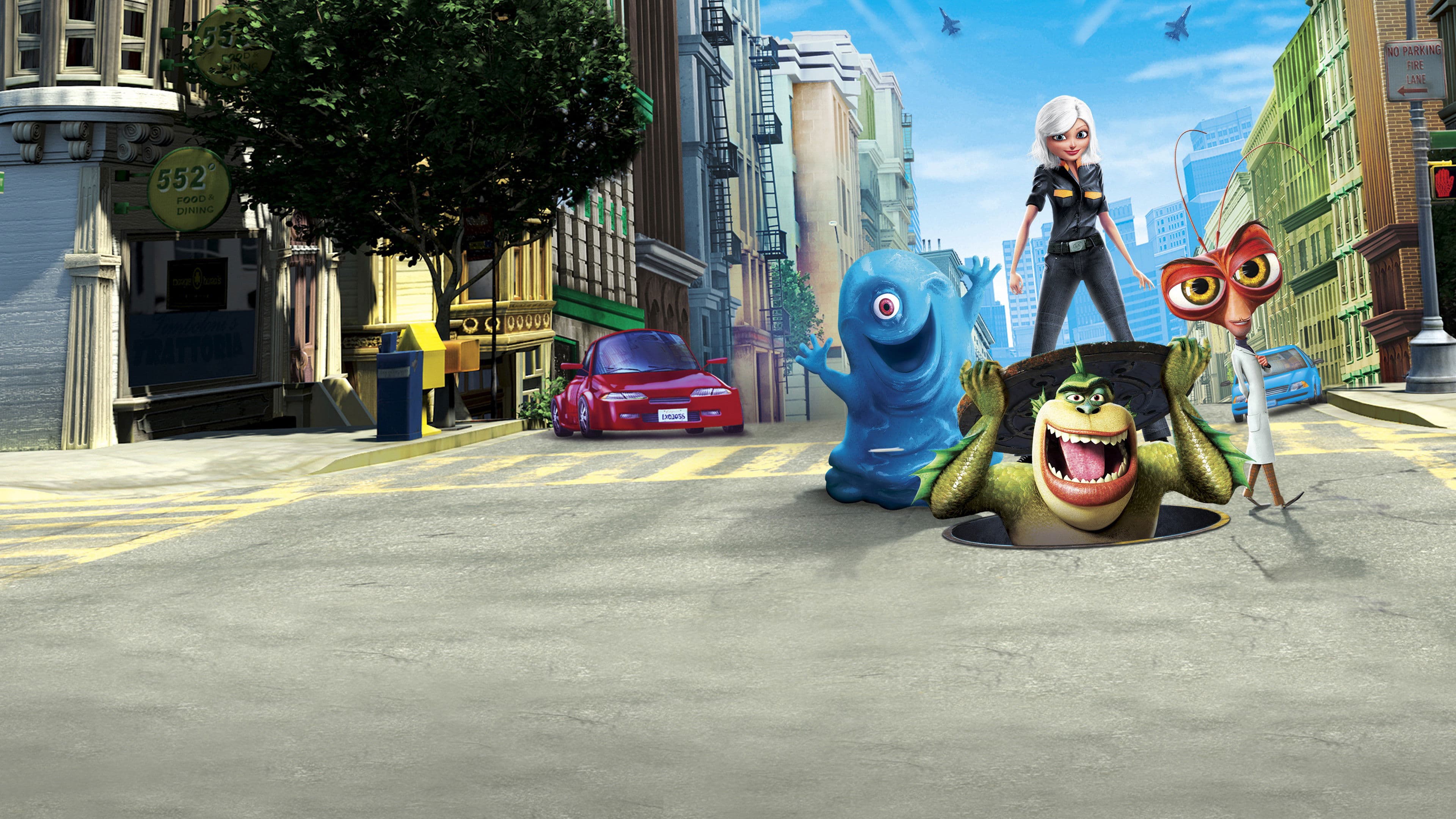 Monsters vs Aliens Backdrop